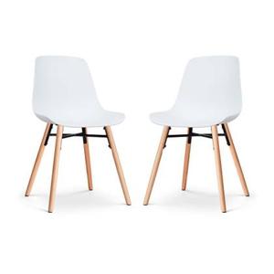 Nolon Nena-Pip Eetkamerstoelen Set van 2 - Wit - Houten Poten