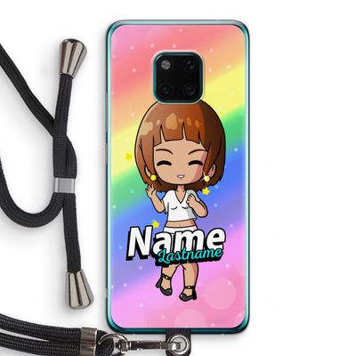 Chibi Maker vrouw: Huawei Mate 20 Pro Transparant Hoesje met koord