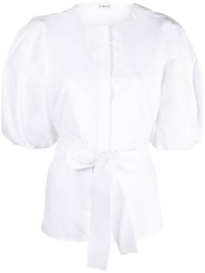 P.A.R.O.S.H. chemise ceinturée à manches bouffantes - Blanc