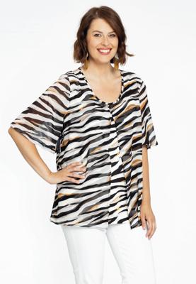 Yoek Blouse A-lijn AFRA | Beige | Maat 58/60