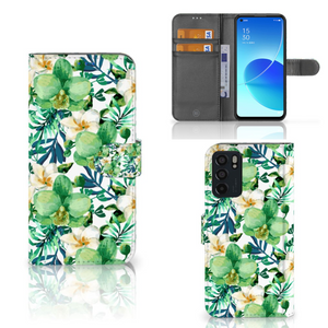 OPPO Reno6 5G Hoesje Orchidee Groen