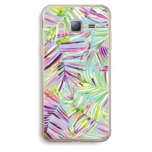 Tropical Palms Blue: Samsung Galaxy J3 (2016) Transparant Hoesje