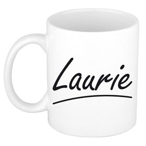 Laurie voornaam kado beker / mok sierlijke letters - gepersonaliseerde mok met naam - Naam mokken