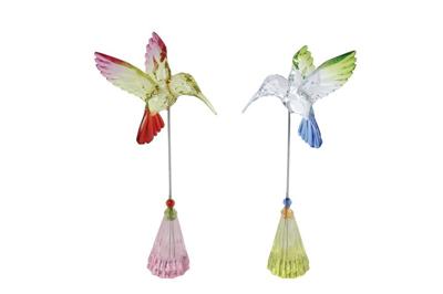 Sculptuur Kolibrie o/steel multicolor a2 acryl 16x6x6,5cm