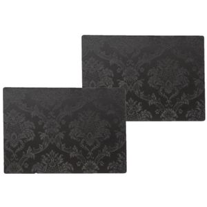 2x stuks stevige luxe Tafel placemats Amatista zwart 30 x 43 cm