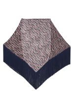 Missoni châle frangé à motif géométrique - Bleu - thumbnail