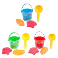 Toi-Toys Play out mini strandset emmer schepje en vormen, 4dlg.