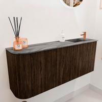 Toiletmeubel Mondiaz Joya Dlux | 101.6 cm | Meubelkleur Walnut | Faye wastafel Sombra Wasbak Rechts | 1 kraangat
