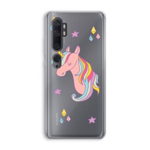 Roze eenhoorn: Xiaomi Mi Note 10 Transparant Hoesje