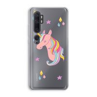 Roze eenhoorn: Xiaomi Mi Note 10 Transparant Hoesje