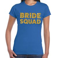 Bride Squad gouden glitter tekst t-shirt blauw dames - thumbnail