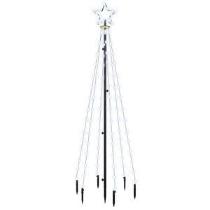 The Living Store LED Kerstboom 180 cm - 108 koudwitte LEDs - Compact ontwerp - Met grondpin - USB-aansluiting - 8