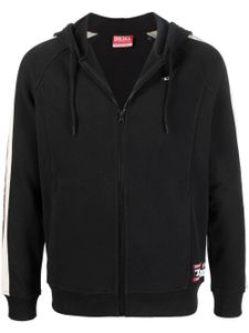 Diesel veste de sport zippée à logo imprimé - Noir