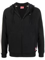 Diesel veste de sport zippée à logo imprimé - Noir