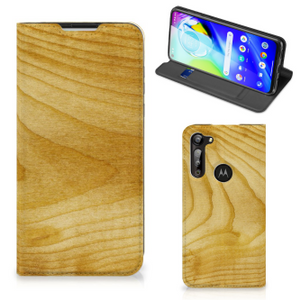 Motorola Moto G8 Power Book Wallet Case Licht Hout