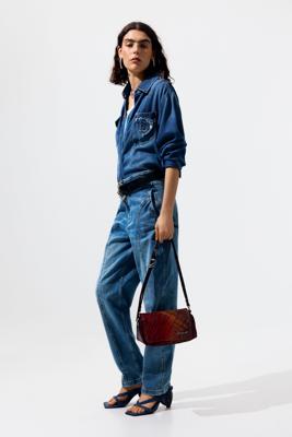 Ballon spijkerbroek met naden - BLUE - 42