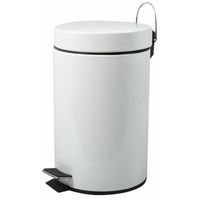 Prullenbak/pedaalemmer - metaal - wit - 20 liter - 29 x 45 cm