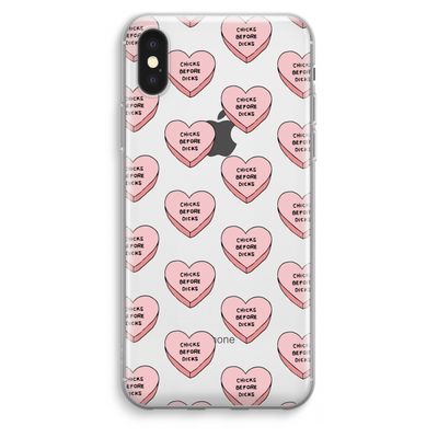 Chicks before dicks: iPhone XS Max Transparant Hoesje