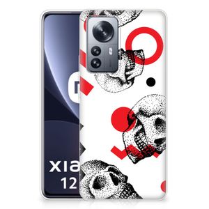 Silicone Back Case Xiaomi 12 Pro Skull Red