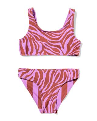 HEMA Omkeerbare kinderbikini zebra-strepen lila (lila)