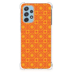 Samsung Galaxy A73 Doorzichtige Silicone Hoesje Batik Oranje