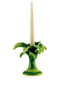 Les-Ottomans petit bougeoir Palm en porcelaine - Vert