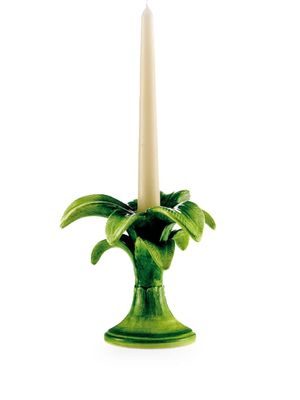 Les-Ottomans petit bougeoir Palm en porcelaine - Vert
