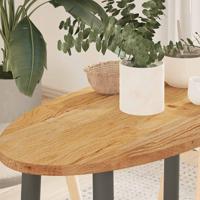 Tafelblad 80x40x2 cm ovaal massief eikenhout lichtbruin