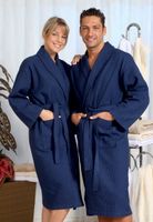 Wafel pique badjas marineblauw - 8XL