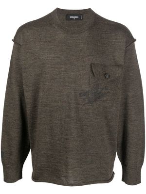 DSQUARED2 pull à poche à rabat - Vert