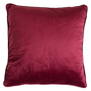 Dutch Decor - FINN - Sierkussen 60x60 cm - velvet - effen kleur - Red Plum - donkerroze