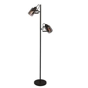 Freelight Vloerlamp Fumoso Zwart met Smoke Glas 2 Lichts