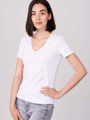 Basic katoenen T-shirt met V-hals