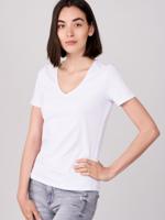 Basic katoenen T-shirt met V-hals