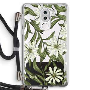 Wit bloemenpatroon: Honor 6X Transparant Hoesje met koord