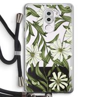 Wit bloemenpatroon: Honor 6X Transparant Hoesje met koord