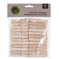 72x Wasknijpers naturel van bamboe hout 7 cm