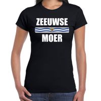 Zeeuws dialect shirt Zeeuwse moer met Zeelandse vlag zwart voor dames 2XL  -