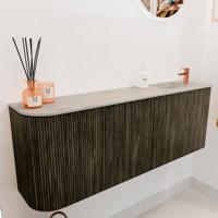 Toiletmeubel Mondiaz Joya Dlux | 111.6 cm | Meubelkleur Shadow | Faye wastafel Opalo Wasbak Rechts | 1 kraangat