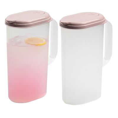 Benson Waterkan / limonadekan / sapkan - 2x - met deksel - 2L - oudroze - kunststof schenkkan Benson Waterkan / limonadekan / sapkan - 2x - met deksel - 2L - oudroze - kunststof schenkkan