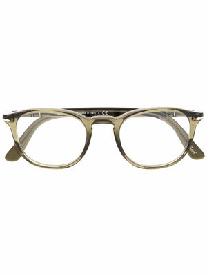 Persol lunettes de vue à monture ronde transparente - Vert