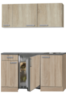 kitchenette 130 houtnerf incl koelkast en e-kookplaat RAI-3321