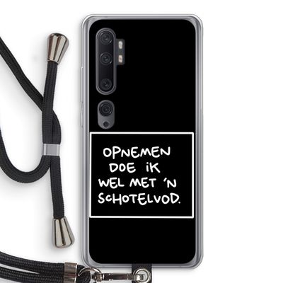 Schotelvod: Xiaomi Mi Note 10 Transparant Hoesje met koord