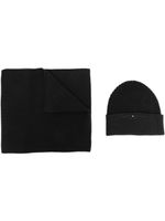 Tommy Hilfiger lot bonnet-écharpe à patch logo - Noir