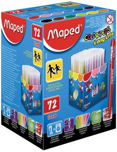 Maped Viltstift Color&apos;Peps 72 stiften in een kartonnen doos (classpack)