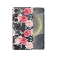Samsung Galaxy S25 Hoesje - Butterfly Roses TPU Antishock Samsung Galaxy S25 Hoesje - Butterfly Roses TPU Antishock