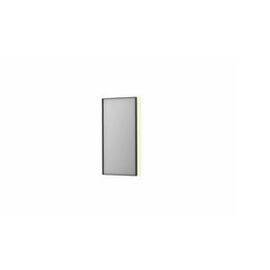 Spiegel INK SP32 40x4x80 cm Incl. Indirect LED-Verlichting Rondom en Spiegelverwarming Mat Zwart