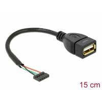 Delock 84831 USB-kabel USB 2.0 USB-pinbus, USB-A bus 0.15 m Zwart