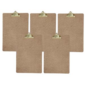 Clipboard/klembord/memobord voor documenten - 5x - hardboard - A4 formaat - met stevige klem