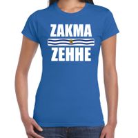 Zakma zehhe met vlag Zeeland t-shirts Zeeuws dialect blauw voor dames - thumbnail